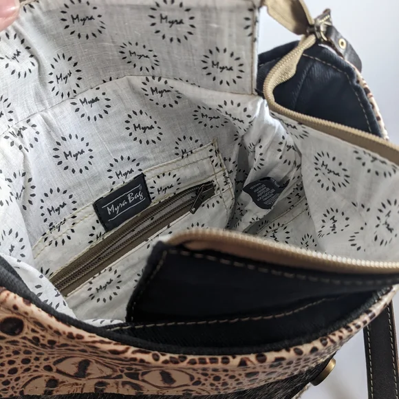 Myra Bag Brown & Black Aztec Crossbody with Cream Accents - Picture 8 of 16